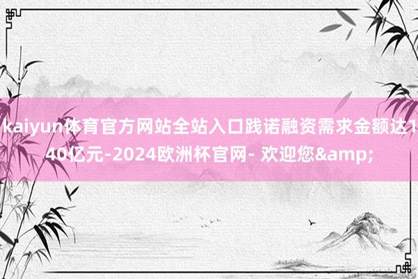 kaiyun体育官方网站全站入口践诺融资需求金额达140亿元-2024欧洲杯官网- 欢迎您&