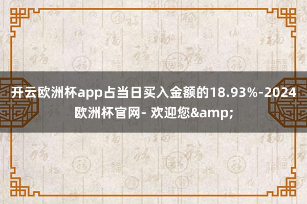 开云欧洲杯app占当日买入金额的18.93%-2024欧洲杯官网- 欢迎您&