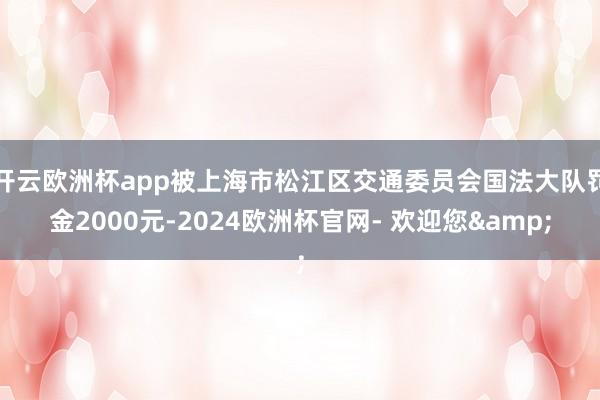 开云欧洲杯app被上海市松江区交通委员会国法大队罚金2000元-2024欧洲杯官网- 欢迎您&