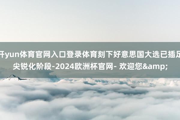 开yun体育官网入口登录体育刻下好意思国大选已插足尖锐化阶段-2024欧洲杯官网- 欢迎您&