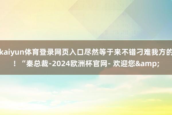 kaiyun体育登录网页入口尽然等于来不错刁难我方的！“秦总裁-2024欧洲杯官网- 欢迎您&