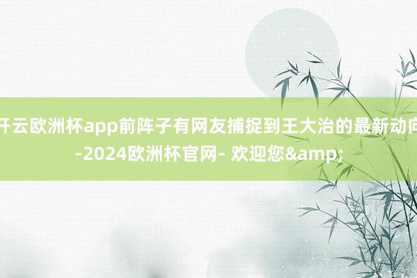 开云欧洲杯app前阵子有网友捕捉到王大治的最新动向-2024欧洲杯官网- 欢迎您&