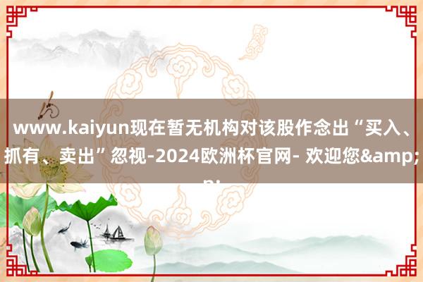 www.kaiyun现在暂无机构对该股作念出“买入、抓有、卖出”忽视-2024欧洲杯官网- 欢迎您&