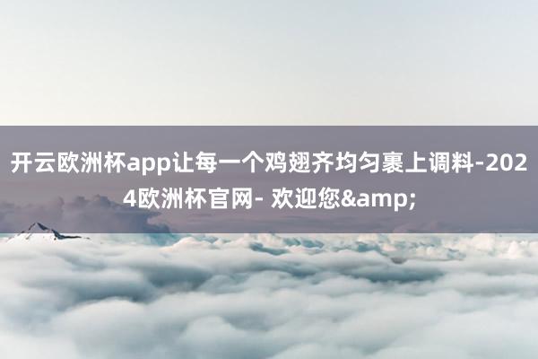 开云欧洲杯app让每一个鸡翅齐均匀裹上调料-2024欧洲杯官网- 欢迎您&